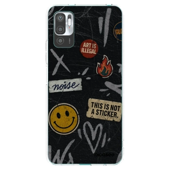 Picasee silikonowe przeźroczyste etui na Xiaomi Redmi Note 10 5G - STICKERS x TAGS