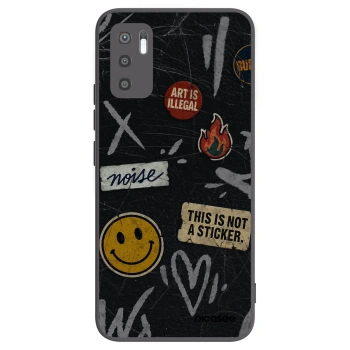 Picasee silikonowe czarne etui na Xiaomi Redmi Note 10 5G - STICKERS x TAGS