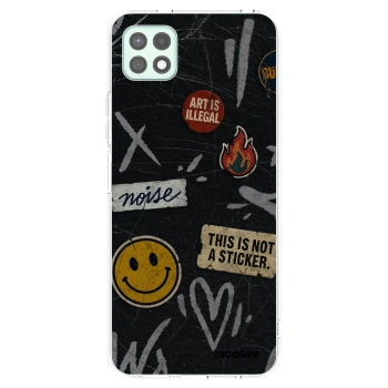 Picasee silikonowe przeźroczyste etui na Samsung Galaxy A22 A226B 5G - STICKERS x TAGS
