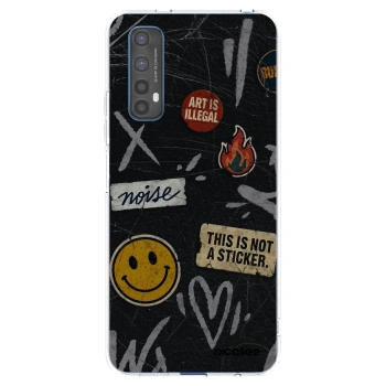 Picasee silikonowe przeźroczyste etui na Realme 7 - STICKERS x TAGS