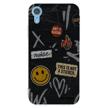 Picasee silikonowe przeźroczyste etui na Apple iPhone XR - STICKERS x TAGS