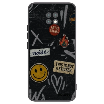 Picasee silikonowe czarne etui na Xiaomi Redmi Note 9T - STICKERS x TAGS