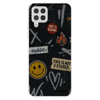 Picasee silikonowe przeźroczyste etui na Samsung Galaxy A22 A225F 4G - STICKERS x TAGS