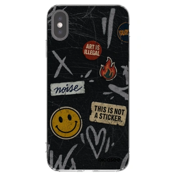 Picasee silikonowe przeźroczyste etui na Apple iPhone XS Max - STICKERS x TAGS