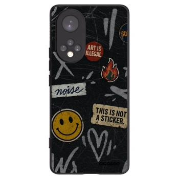 Picasee silikonowe czarne etui na Honor 50 5G - STICKERS x TAGS