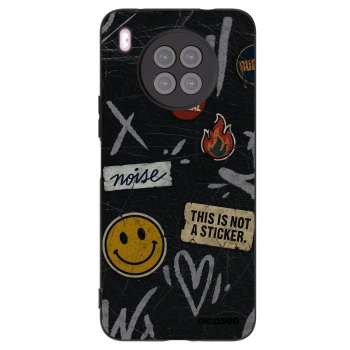 Picasee silikonowe czarne etui na Huawei Nova 8i - STICKERS x TAGS