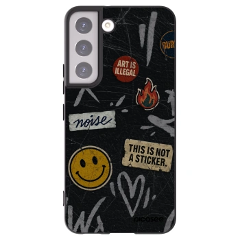 Picasee silikonowe czarne etui na Samsung Galaxy S22 5G - STICKERS x TAGS
