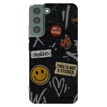 Picasee silikonowe przeźroczyste etui na Samsung Galaxy S22+ 5G - STICKERS x TAGS