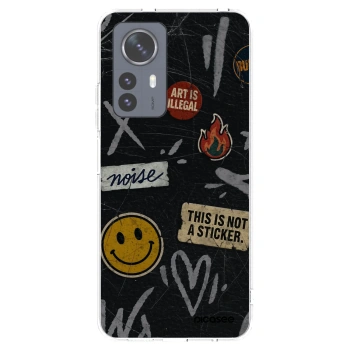Picasee silikonowe przeźroczyste etui na Xiaomi 12 Pro - STICKERS x TAGS