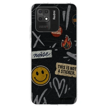 Picasee silikonowe przeźroczyste etui na Xiaomi Redmi 10C - STICKERS x TAGS