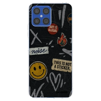 Picasee silikonowe przeźroczyste etui na Honor X8 4G - STICKERS x TAGS