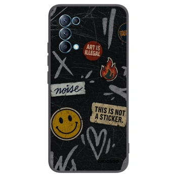 Picasee silikonowe czarne etui na OPPO Reno 5 5G - STICKERS x TAGS