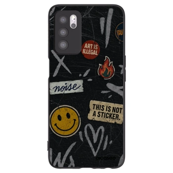 Picasee silikonowe czarne etui na OPPO A16s - STICKERS x TAGS