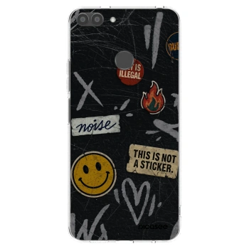 Picasee silikonowe przeźroczyste etui na Huawei P Smart - STICKERS x TAGS