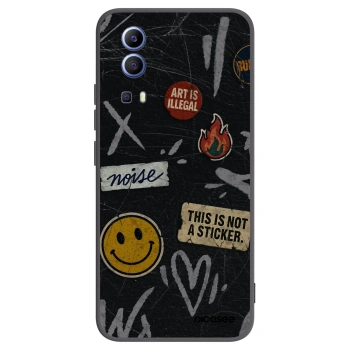 Picasee silikonowe czarne etui na Vivo Y52 5G - STICKERS x TAGS