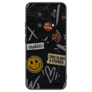 Picasee silikonowe czarne etui na Honor Magic4 Lite 5G - STICKERS x TAGS