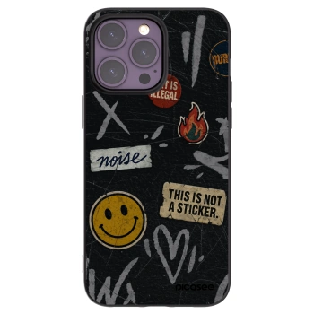 Picasee silikonowe czarne etui na Apple iPhone 14 Pro Max - STICKERS x TAGS