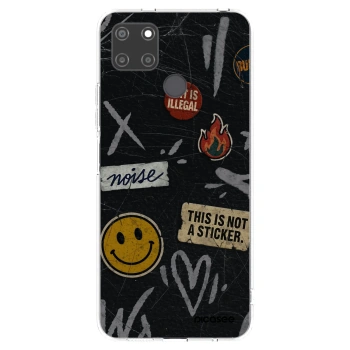 Picasee silikonowe przeźroczyste etui na Realme C21Y - STICKERS x TAGS