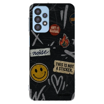 Picasee silikonowe przeźroczyste etui na Samsung Galaxy A23 A235F 4G - STICKERS x TAGS