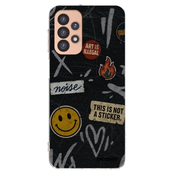 Picasee silikonowe przeźroczyste etui na Samsung Galaxy A23 A236B 5G - STICKERS x TAGS