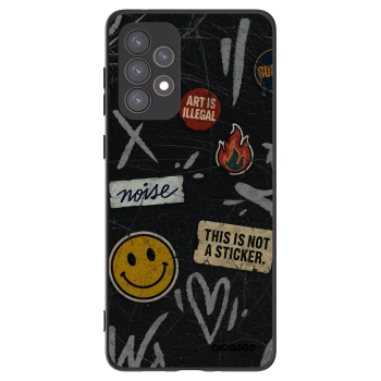 Picasee silikonowe czarne etui na Samsung Galaxy A73 5G - STICKERS x TAGS