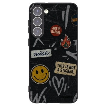 Picasee silikonowe czarne etui na Samsung Galaxy S23+ 5G - STICKERS x TAGS