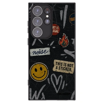 Picasee silikonowe czarne etui na Samsung Galaxy S23 Ultra 5G - STICKERS x TAGS