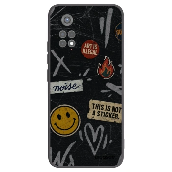 Picasee silikonowe czarne etui na Xiaomi Redmi Note 11S 5G - STICKERS x TAGS