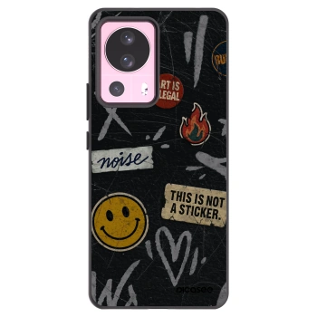 Picasee silikonowe czarne etui na Xiaomi 13 Lite - STICKERS x TAGS