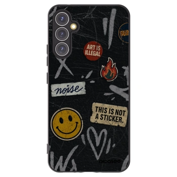 Picasee silikonowe czarne etui na Samsung Galaxy A34 5G A346B - STICKERS x TAGS