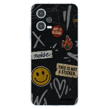 Picasee silikonowe przeźroczyste etui na Xiaomi Redmi Note 12 5G - STICKERS x TAGS