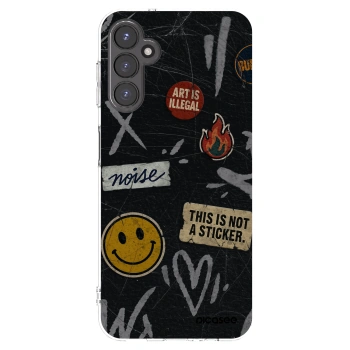 Picasee silikonowe przeźroczyste etui na Samsung Galaxy A14 5G A146P - STICKERS x TAGS