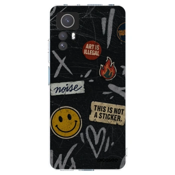 Picasee silikonowe przeźroczyste etui na Xiaomi Redmi Note 12S - STICKERS x TAGS