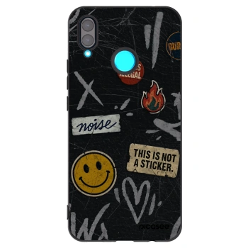 Picasee silikonowe czarne etui na Huawei Nova 3 - STICKERS x TAGS