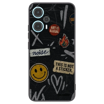 Picasee silikonowe czarne etui na Xiaomi Poco F5 - STICKERS x TAGS