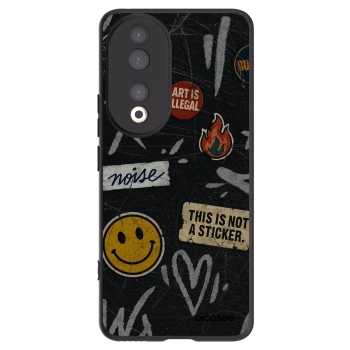 Picasee silikonowe czarne etui na Honor 90 5G - STICKERS x TAGS