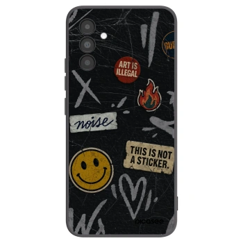 Picasee silikonowe czarne etui na Samsung Galaxy A04s A047F - STICKERS x TAGS