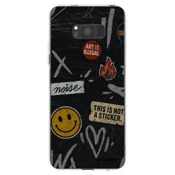 Picasee silikonowe przeźroczyste etui na Samsung Galaxy S8 G950F - STICKERS x TAGS