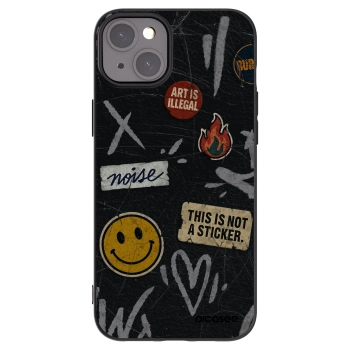 Picasee silikonowe czarne etui na Apple iPhone 15 Plus - STICKERS x TAGS