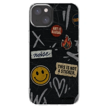 Picasee silikonowe przeźroczyste etui na Apple iPhone 15 Plus - STICKERS x TAGS