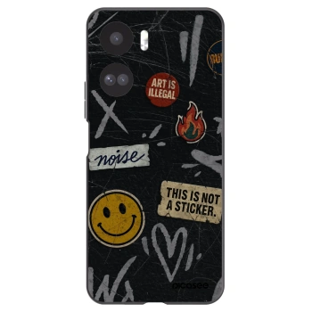 Picasee silikonowe czarne etui na Honor 90 Lite 5G - STICKERS x TAGS