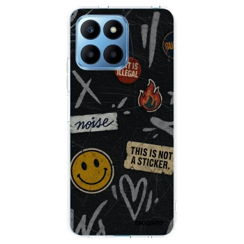 Picasee silikonowe przeźroczyste etui na Honor 70 Lite - STICKERS x TAGS