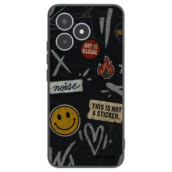 Picasee silikonowe czarne etui na Realme C53 - STICKERS x TAGS