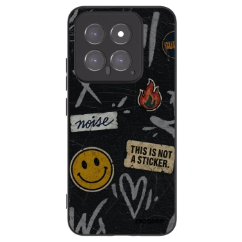 Picasee silikonowe czarne etui na Xiaomi 14 - STICKERS x TAGS