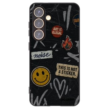 Picasee silikonowe czarne etui na Samsung Galaxy S24 S921B 5G - STICKERS x TAGS