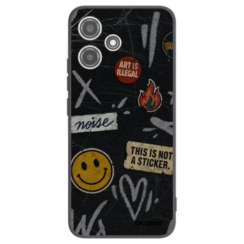 Picasee silikonowe czarne etui na Xiaomi Redmi 12 5G - STICKERS x TAGS