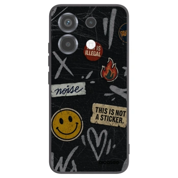 Picasee silikonowe czarne etui na Xiaomi Poco X6 - STICKERS x TAGS