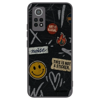 Picasee silikonowe czarne etui na Xiaomi Redmi Note 12 Pro 4G - STICKERS x TAGS