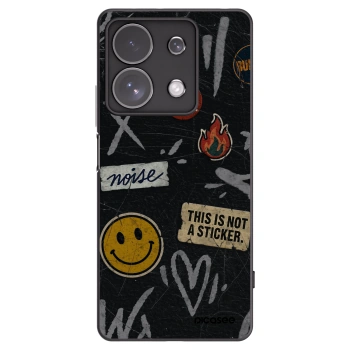 Picasee silikonowe czarne etui na Xiaomi Redmi Note 13 Pro 4G - STICKERS x TAGS