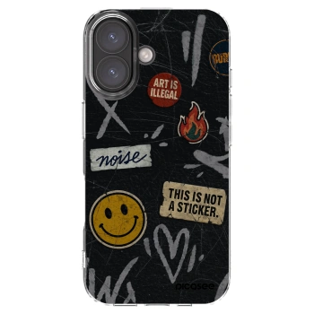 Picasee silikonowe przeźroczyste etui na Apple iPhone 16 - STICKERS x TAGS